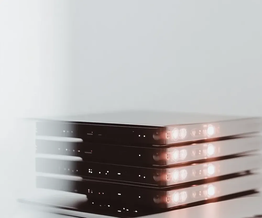 Stacked copper-toned panels in soft light