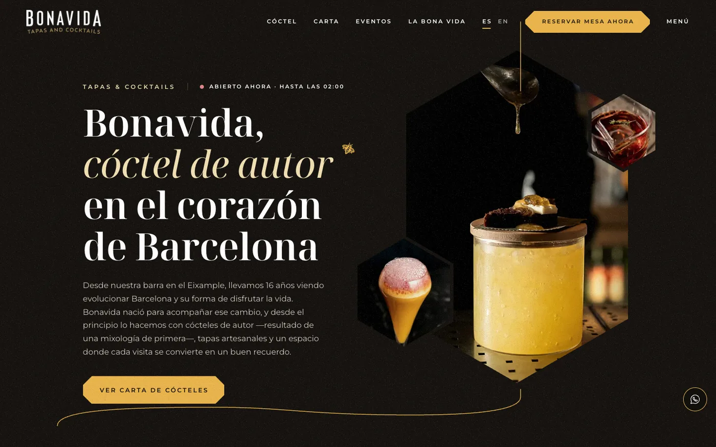 Die Website von Bonavida, Startseite